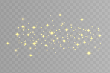 Set of glowing lights effects isolated on transparent background. Sun flash with rays and spotlight. Glow light effect. Star burst with sparkles.