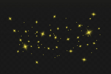 Set of glowing lights effects isolated on transparent background. Sun flash with rays and spotlight. Glow light effect. Star burst with sparkles.
