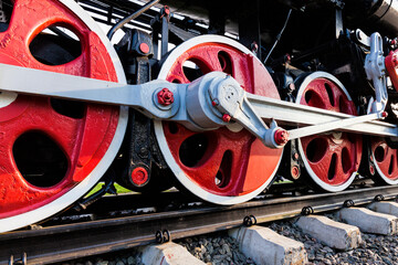 details of an old steam locomotive