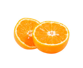 Orange fruit sliced isolated on white background