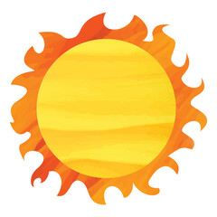 Vector illustration of a yellow sun