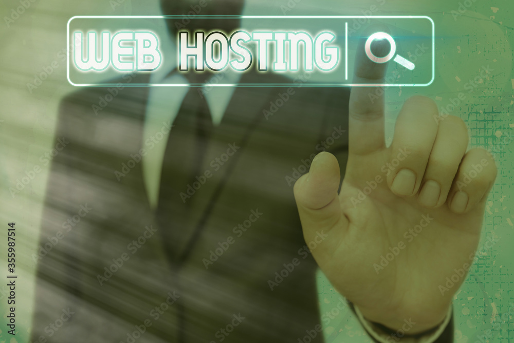 Poster word writing text web hosting. business photo showcasing business allowing access to a server to sto