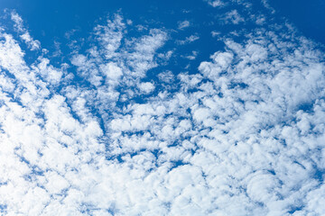 beautiful blue sky with white clouds in the morning horizontal composition