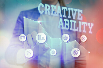 Writing note showing Creative Ability. Business concept for power to act freely to show themselves without limitation