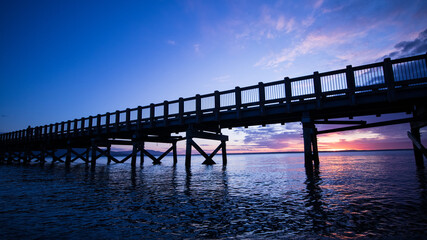 Fototapeta na wymiar Sunset at Taylor Dock in Bellingham Bay