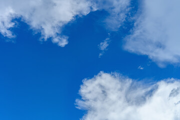 beautiful blue sky with white clouds in the morning horizontal composition