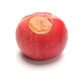 Fototapeta premium side view rotten apple on a white background