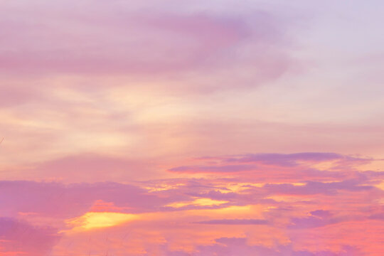 Bright orange and yellow colors sunset sky © peekeedee