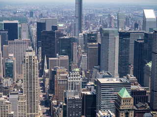 Fototapeta na wymiar Manhattan midtown buildings and streets viewed from above