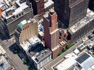 Fototapeta na wymiar Manhattan midtown buildings and streets viewed from above