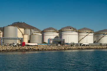 Oil. Oil reserves. Tanks Refinery. Bunkering. Cape Town. South Africa.