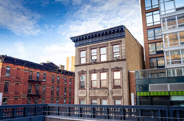view from New York High Line park in summer