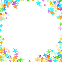 Rainbow Festive Confetti. Carnival Star Falling.