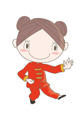 太極拳・ポーズをとる女性