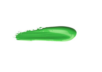 Green chroma brush stroke paiting over isolated background, canvas watercolor texture
