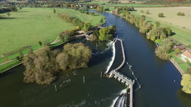 Hambleden Weir and Lock River Thames UK