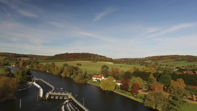 Hambleden Weir and Lock River Thames UK