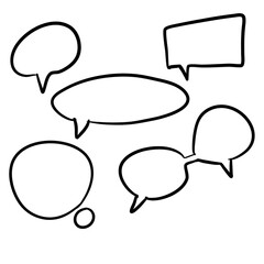 Speech bubble cartoon hand drawn vector set