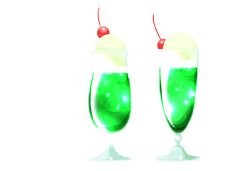 クリームソーダのイラスト素材