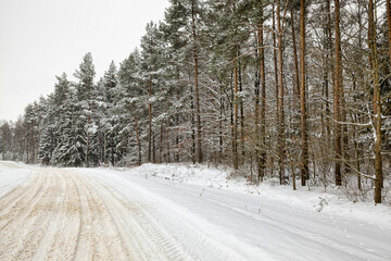winter paved road