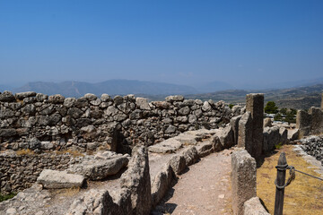 Rremaining of the fort of Mycenae walls bronze age civilization of ancient Greece
