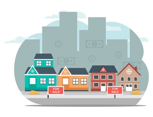 Building or House For Sale flat illustration