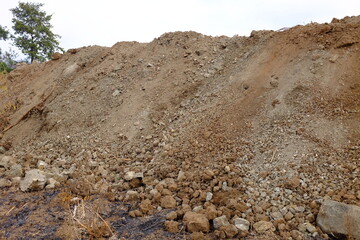 Close up pile of dirt soil in agriculture.