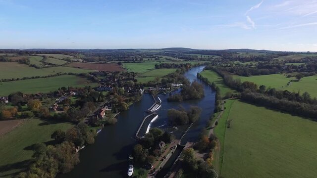 Hambleden Weir and Lock River Thames UK