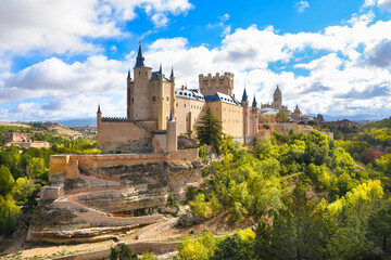 Fototapeta na wymiar Beautiful view of Segovia Alcazar - Castle of Segovia - Spain