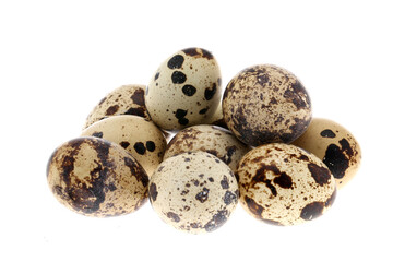 Quail eggs are isolated on a white background