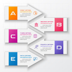 5 steps arrow infographic element,Business concept,Vector illustration.
