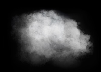 White smoke isolated on black background