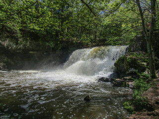 Middlefield & Middletown, Connecticut: Wadsworth Falls, on the Coginchaug River, in Wadsworth Falls State Park.