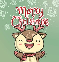 CUTE DOODLE DEER ISOLATED