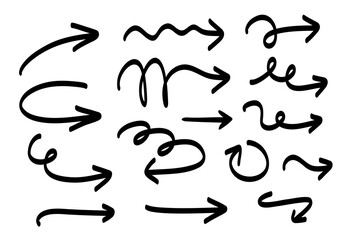 arrow vector hand draw doodle vector illustration. arrows direction mark sign. Handmade sketch symbols set on a white background