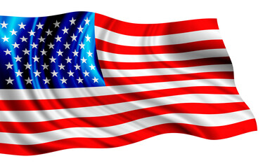 Obraz premium America flag isolated on white background