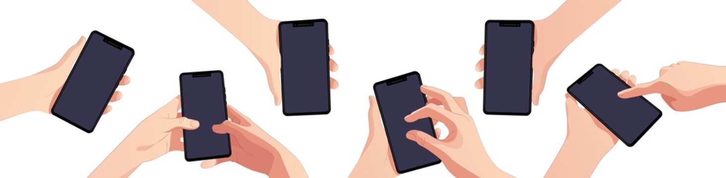 Hands with phones gestures cellphone smartphone
