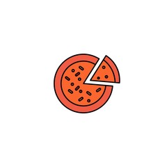 Pizza logo, icon isolated on a white background. Symbol Suitable for pizza shops, restaurant, hotels and pizza websites