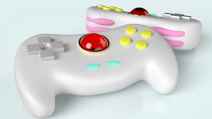 The game controller 3d rendering image for video game content.