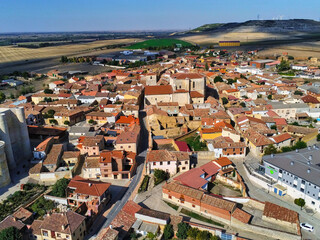 Obraz premium Palencia. Aerial view in Fuentes de Valdepero. Spain. Drone Photo