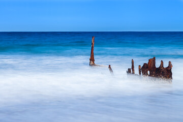 Remains of the SS Dickey at Caloundra, Sunshine Coast Queensland Australia