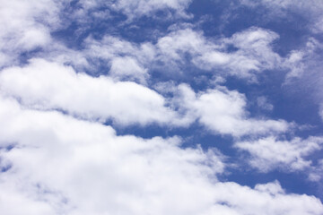 Clear blue color sky with white cloud background