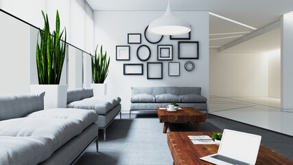 
Relaxing corner in a office contemporary office style style. 3 d rendering,illustration