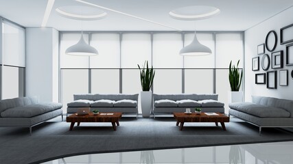 
Relaxing corner in a office contemporary office style style. 3 d rendering,illustration