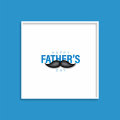 Happy Father's Day greeting card of white 3d paper cut style.