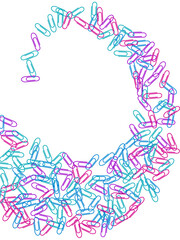 Stationary paperclips isolated on white background