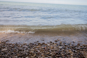 Waves Crashing into the Western Shores of Lake Michigan in Eastern Wisconsin