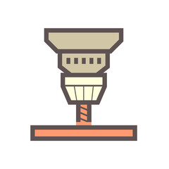 Auger drilling workpiece in production industry processing vector icon design on white background.