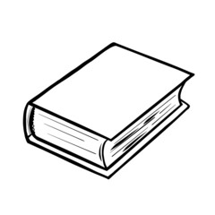 Book in doodle style hand drawn vector illustration isolated on white background 