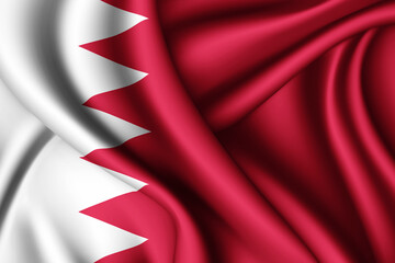 waving silk flag of Bahrain